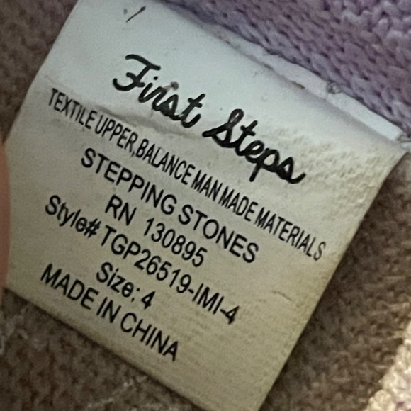 First steps toddler girls size 4 stepping stones purple ombre mesh slip on shoe - Picture 7 of 7